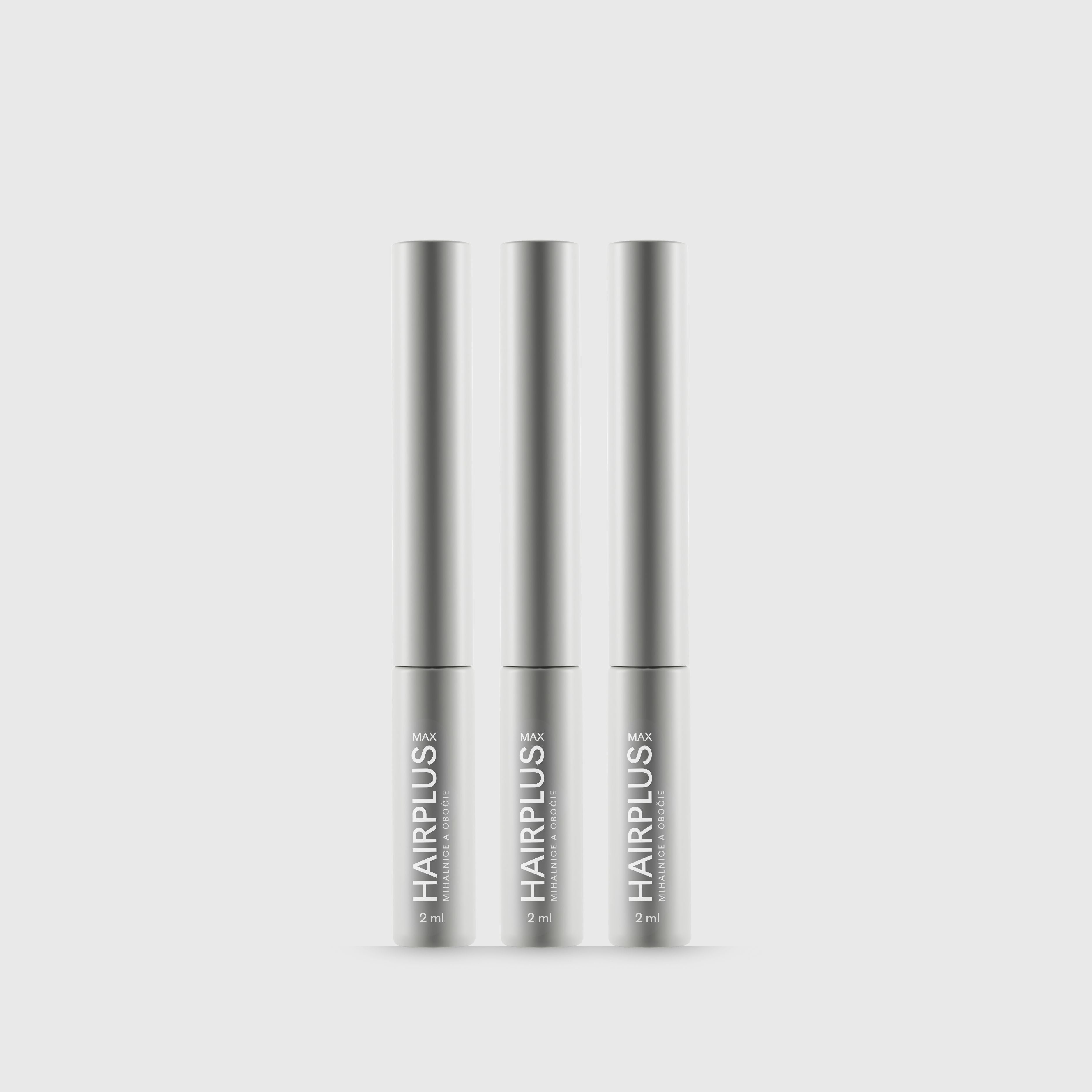 SET 3x HAIRPLUS MAX mini – sérum na rast mihalníc a obočia