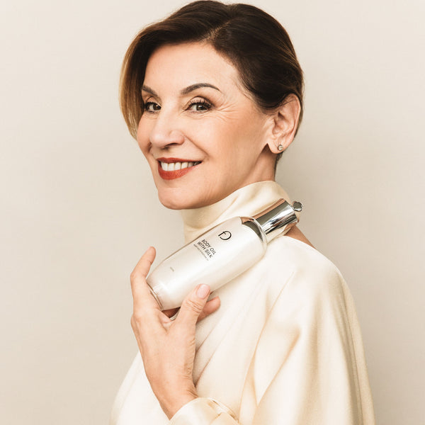 Telový olej s hodvábom na krk a dekolt