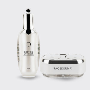 VIANOČNÝ HYDRATAČNÝ SET: Telový olej s hodvábom + Duo balenie krémov