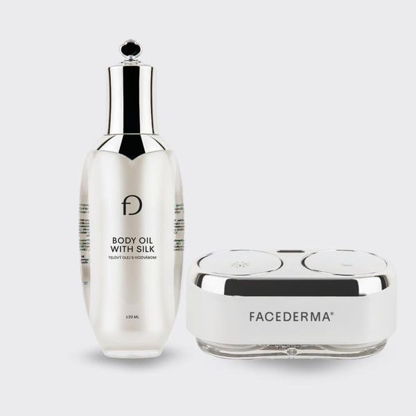 VIANOČNÝ HYDRATAČNÝ SET: Telový olej s hodvábom + Duo balenie krémov