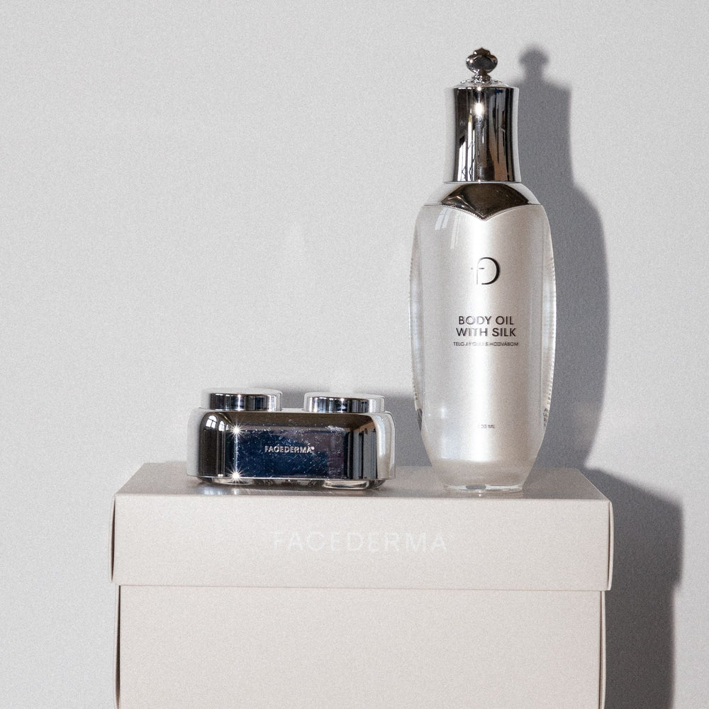 VIANOČNÝ HYDRATAČNÝ SET: Telový olej s hodvábom + Duo balenie krémov