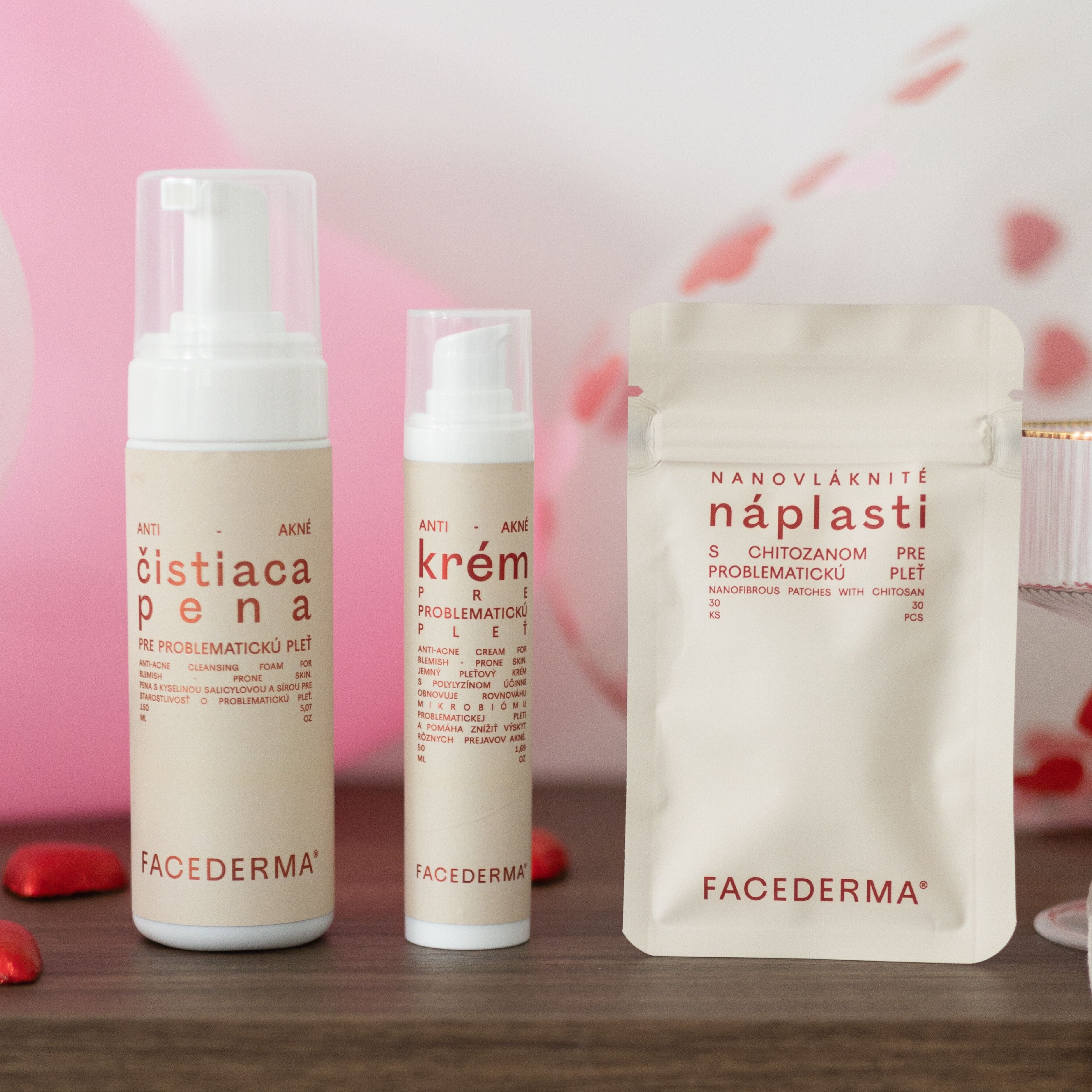 ANTI-AKNÉ SET pre problematickú pleť: Čistiaca pena + Krém + Náplasti