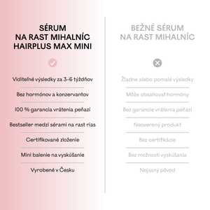 HAIRPLUS MAX mini 2 ml – sérum na rast mihalníc a obočia