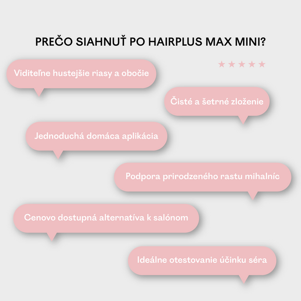 HAIRPLUS MAX mini 2 ml – sérum na rast mihalníc a obočia